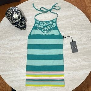 NWT A/X Armani Exchange Knitted Halter Top *M